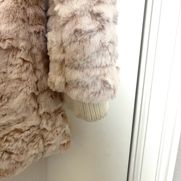 Free People faux fur coat double breasted tan brown fur jacket - Picture 3 of 7